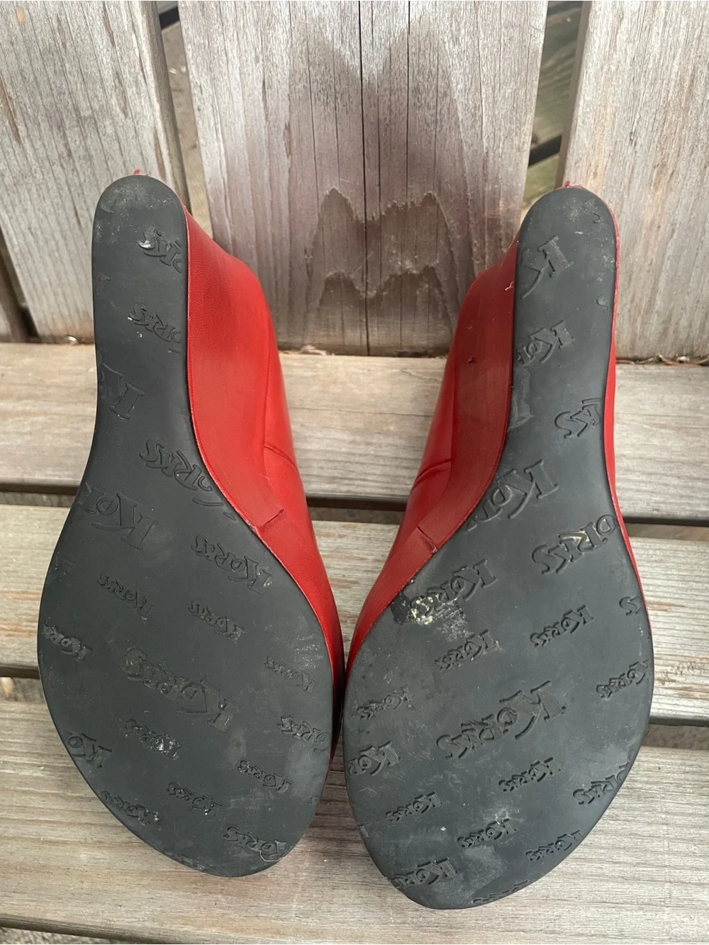 Red Wedge Platform Heels by Kork-Ease